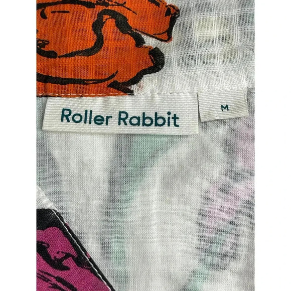 Roller Rabbit Jorales Bibianna wrap Dress size M knee length floral - Picture 9 of 10